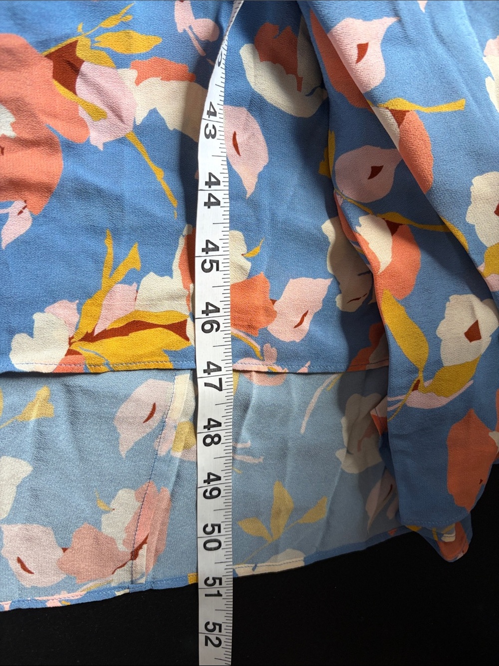 Shoshanna Peony Dress Slate Blue Multi Maxi Floral side shoulder tie belt Sz 10 - Picture 15 of 15